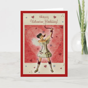 Cartes Pour Fêtes Annuelles Fille Cupidante Joyeuse Valentine Anniversaire Car
