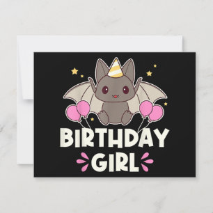 Cartes Pour Fêtes Annuelles Fille d'anniversaire mignonne graphique chauve-sou