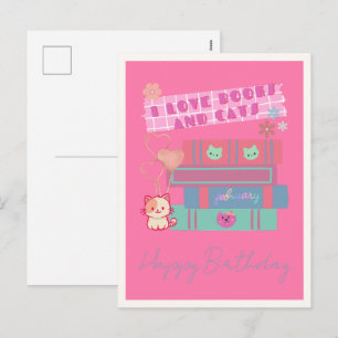 Cartes Pour Fêtes Annuelles Fille de l'ère de la lecture - Esthétique Pastel -