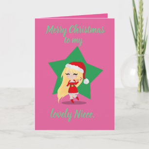 Cartes Pour Fêtes Annuelles Fille de Noël.