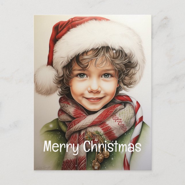 Cartes Pour Fêtes Annuelles Fille de Noël Custom 10 de 25 (Devant)