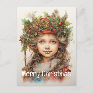 Cartes Pour Fêtes Annuelles Fille de Noël Custom 18 de 25