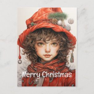 Cartes Pour Fêtes Annuelles Fille de Noël Custom 2 de 25