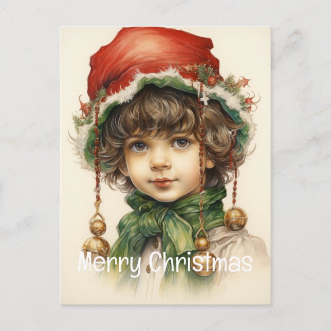 Cartes Pour Fêtes Annuelles Fille de Noël Custom 6 sur 25 (Devant)