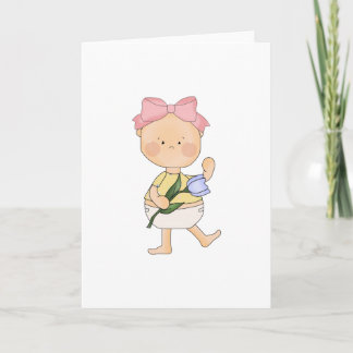 Cartes Pour Fêtes Annuelles fille de pâques avec tulipe de printemps