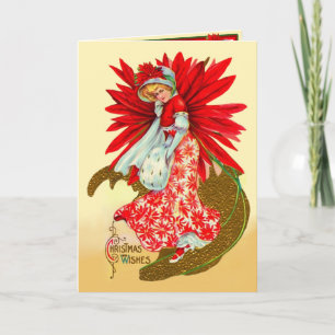 Cartes Pour Fêtes Annuelles Fille de poinsettia