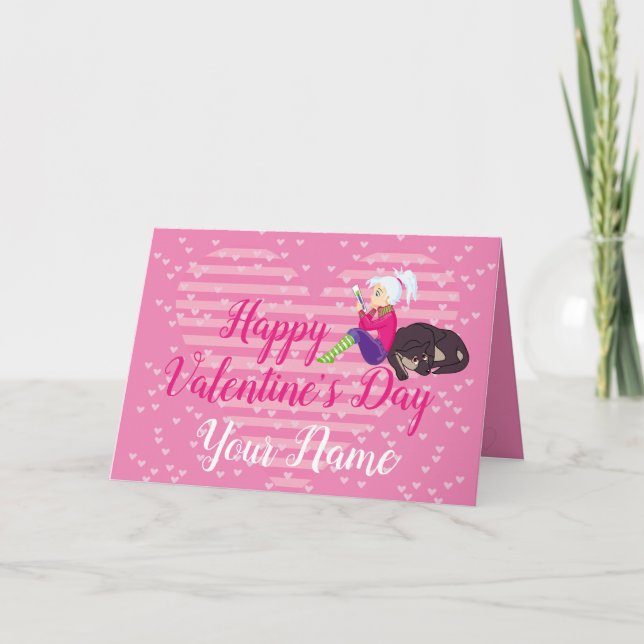 Cartes Pour Fêtes Annuelles Fille en amour  (Devant)