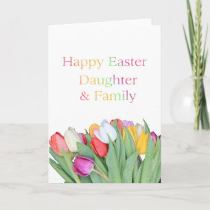Cartes Pour Fêtes Annuelles Fille et famille heureux Pâques