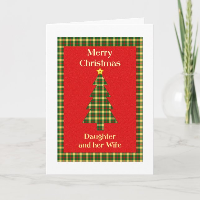 Cartes Pour Fêtes Annuelles Fille et sa femme Tartan Christmas Tree (Devant)