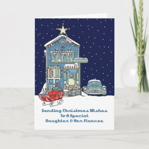 Cartes Pour Fêtes Annuelles Fille et sa fiancée envoyant des voeux de Noël