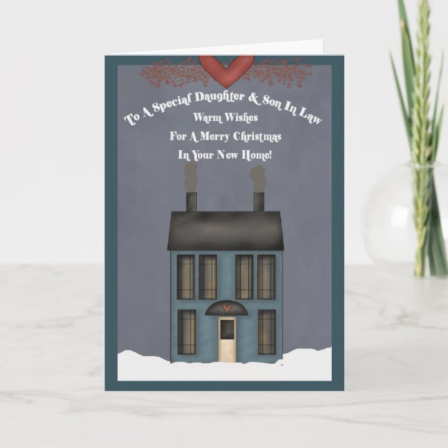 Cartes Pour Fêtes Annuelles Fille et son en droit, 1er Noël à New Home (Devant)