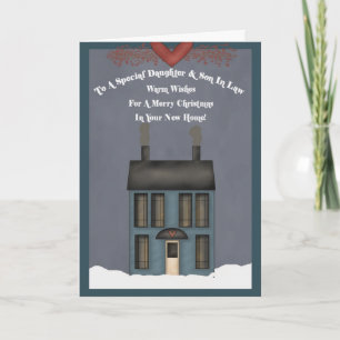 Cartes Pour Fêtes Annuelles Fille et son en droit, 1er Noël à New Home