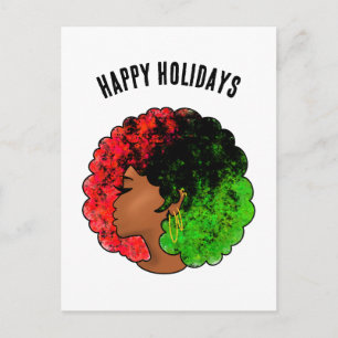 Cartes Pour Fêtes Annuelles Fille noire panafricaine femme rouge vert fierté a