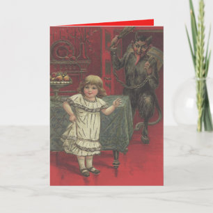 Cartes Pour Fêtes Annuelles Fille rouge Krampus interrupteur de salle à manger