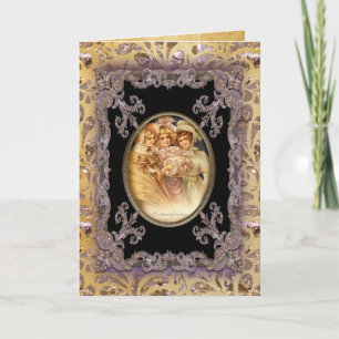 Cartes Pour Fêtes Annuelles Fille salutations Victorian