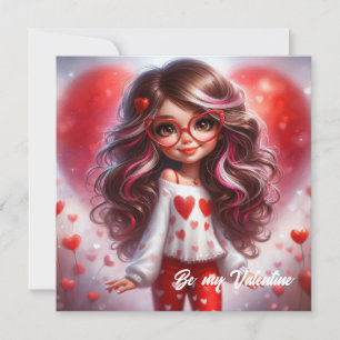Cartes Pour Fêtes Annuelles Fille sassy de la Saint-Valentin fantaisie avec am