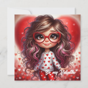 Cartes Pour Fêtes Annuelles Fille sassy de la Saint-Valentin fantaisie avec am