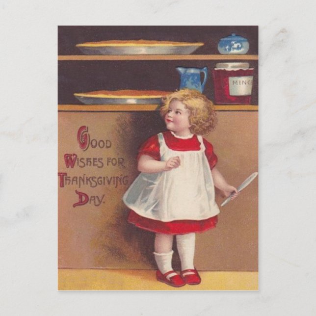 Cartes Pour Fêtes Annuelles Fille & Tarts (Devant)
