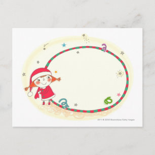 Cartes Pour Fêtes Annuelles Fille utilisant le costume de Père Noël