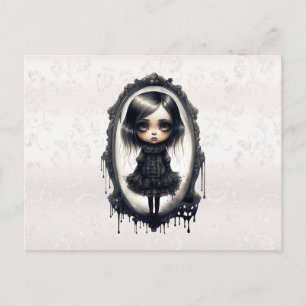 Cartes Pour Fêtes Annuelles Fille victorienne en miroir Vintage Halloween