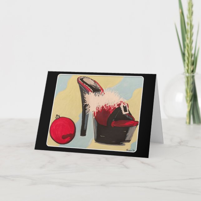 Cartes Pour Fêtes Annuelles Fille Vilain Noël 2020 Peinture sur une (Devant)