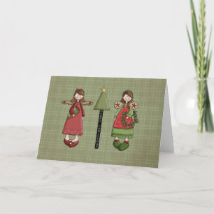 Cartes Pour Fêtes Annuelles Filles d'ange de Noël