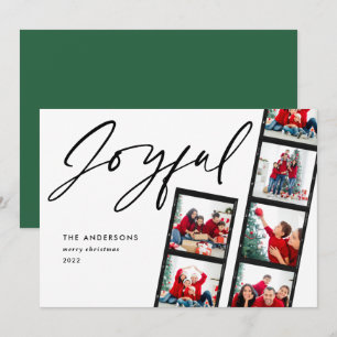 Cartes Pour Fêtes Annuelles Film moderne bande 5 Photo Joyeux Noël vert
