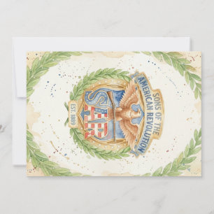 Cartes Pour Fêtes Annuelles Fils de la Révolution Américaine SAR Établis 1889