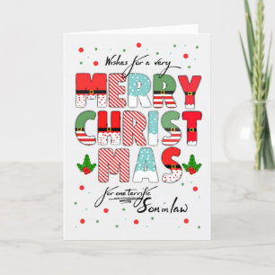 Cartes Pour Fêtes Annuelles Fils en droit Joyeux Noël Décoré