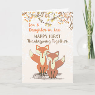 Cartes Pour Fêtes Annuelles Fils et belle-fille mariés 1er Thanksgiving