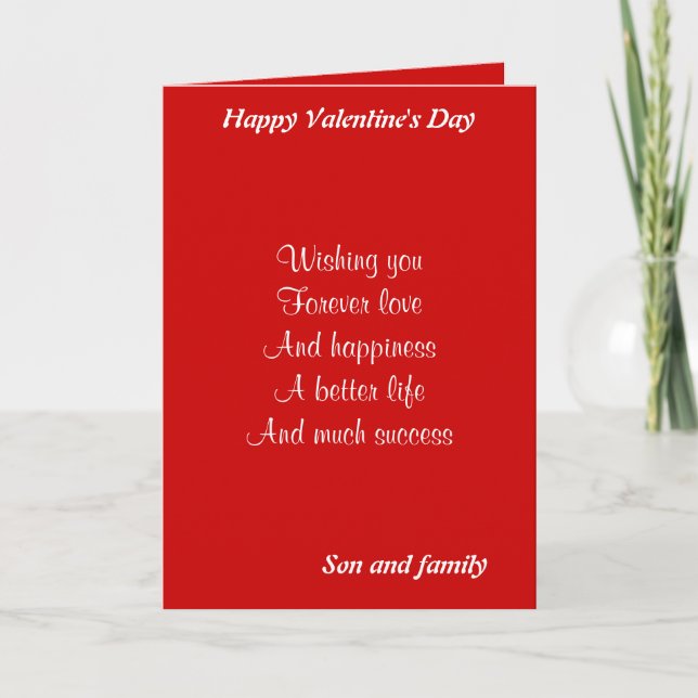 Cartes Pour Fêtes Annuelles Fils et famille Saint-Valentin (Devant)