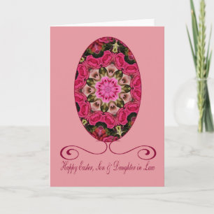 Cartes Pour Fêtes Annuelles Fils et femme heureux Pâques