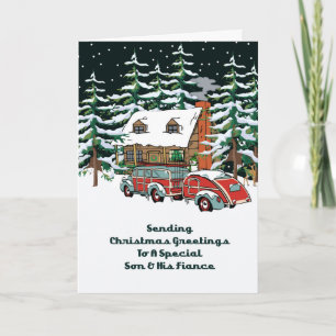 Cartes Pour Fêtes Annuelles Fils et sa fiance voeux de Noël