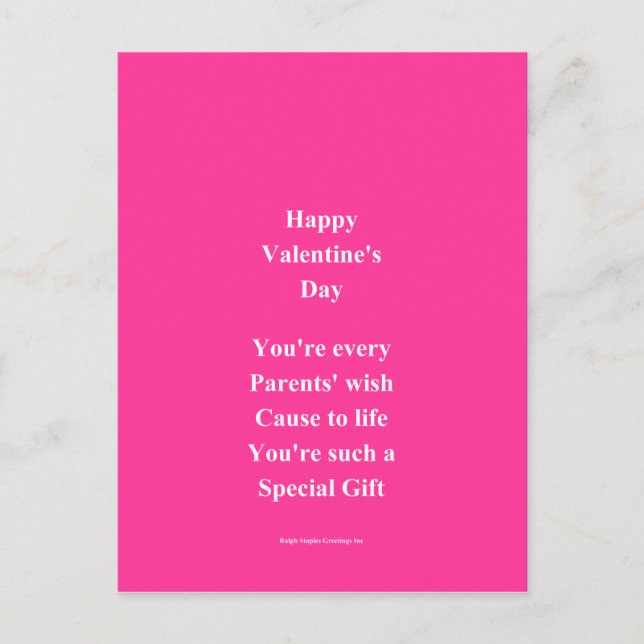 Cartes Pour Fêtes Annuelles Fils/fille Saint-Valentin (Devant)