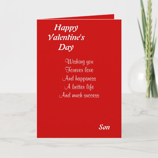 Cartes Pour Fêtes Annuelles Fils le jour de la Saint-Valentin (Devant)