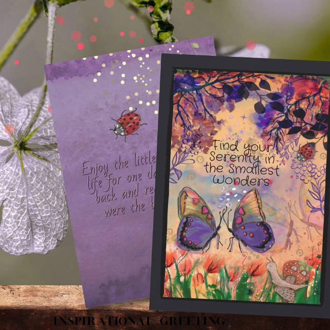 Cartes Pour Fêtes Annuelles Find your Serenity Inspirational Card (Find your Serenity in the Smallest Wonders Card)