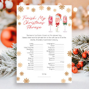 Cartes Pour Fêtes Annuelles Finissez le jeu de phrases de Noël
