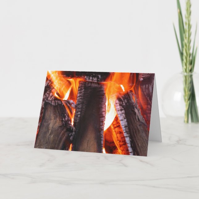 Cartes Pour Fêtes Annuelles Fire Blank Greeting Card (Devant)