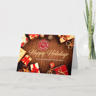 Cartes Pour Fêtes Annuelles Firefighter Holidays