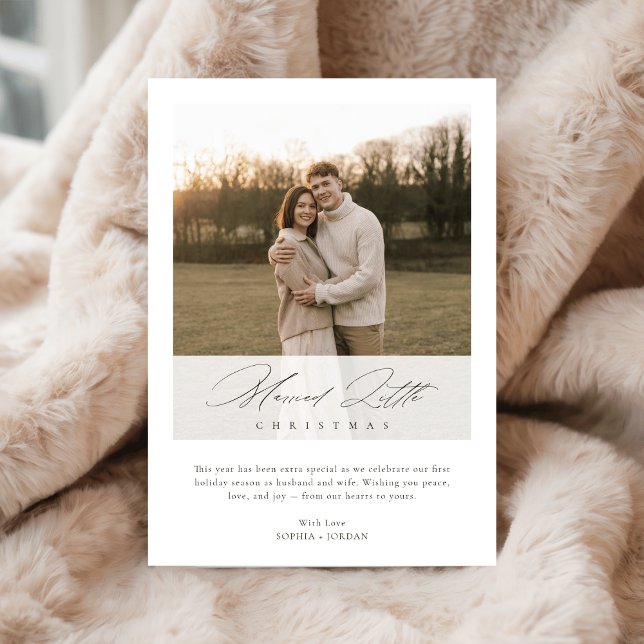 Cartes Pour Fêtes Annuelles First Christmas Married Little Christmas Newlywed (Créateur téléchargé)