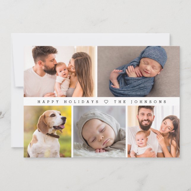 Cartes Pour Fêtes Annuelles First Christmas Modern Photo Collage Happy (Devant)