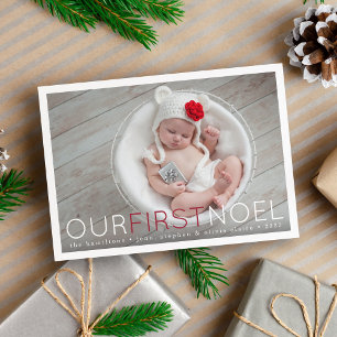 Cartes Pour Fêtes Annuelles First Noel   Baby's First Christmas Photo