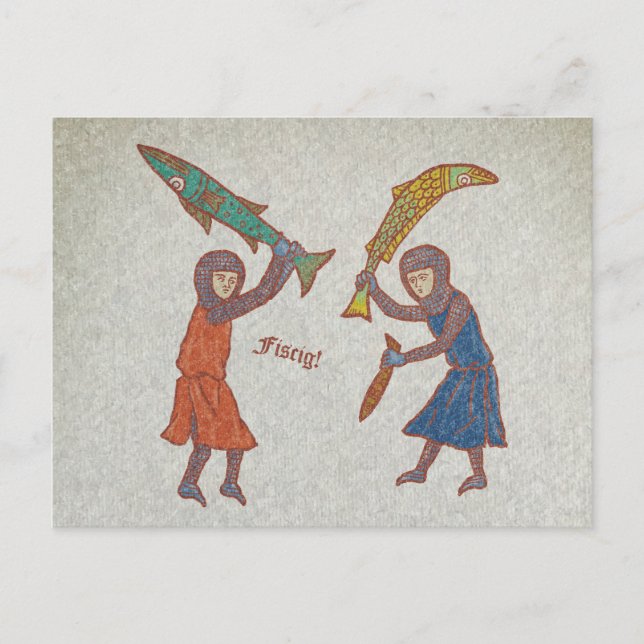 Cartes Pour Fêtes Annuelles Fishy Fight (Devant)