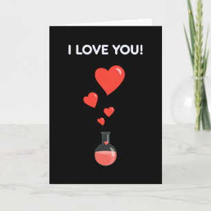 Cartes Pour Fêtes Annuelles Flacon Noir Des Coeurs Je T'Aime Geek