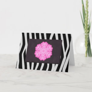 Cartes Pour Fêtes Annuelles Flacon zèbre et rose