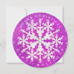 Cartes Pour Fêtes Annuelles Flacons de neige Magenta Blanc