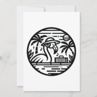 Flamant rose à l'écoute de la musique - Vibes trop