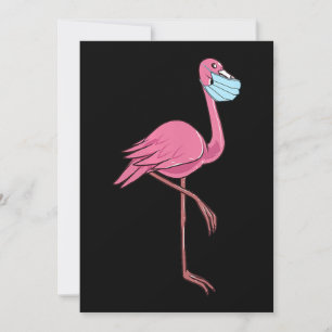Cartes Pour Fêtes Annuelles Flamant rose Flamant rose Femme Dans Un Masque V