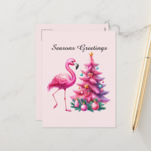 Cartes Pour Fêtes Annuelles flamant rose Joyeuses Fêtes