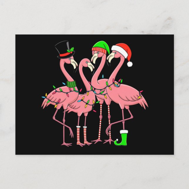 Cartes Pour Fêtes Annuelles Flamant rose Joyeux Noël Drôle Flamant rose Lover  (Devant)